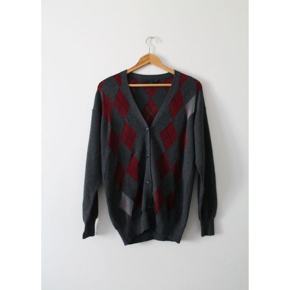 Alexander Wang Argyle Cardigan With Sheer Diamonds Balsamic Size XS - Picture 3 of 9